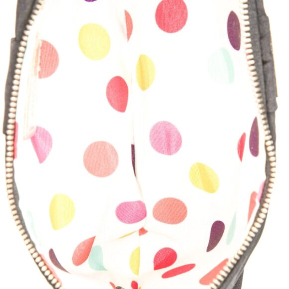 Kate Spade Black Bow Wristlet Pouch Polka Dot Lined Cosmetic Bag - Picture 3 of 4